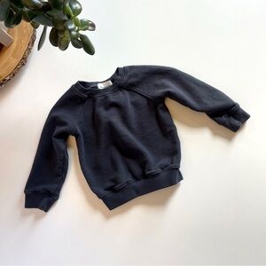 All The Babies Organic Charcoal Crewneck Sweatshirt | 12-18m